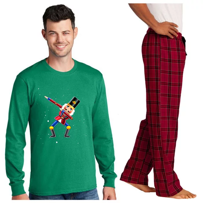 Dabbing Nutcracker Squad Deez Nuts Funny Christmas Pajamas Long Sleeve Pajama Set