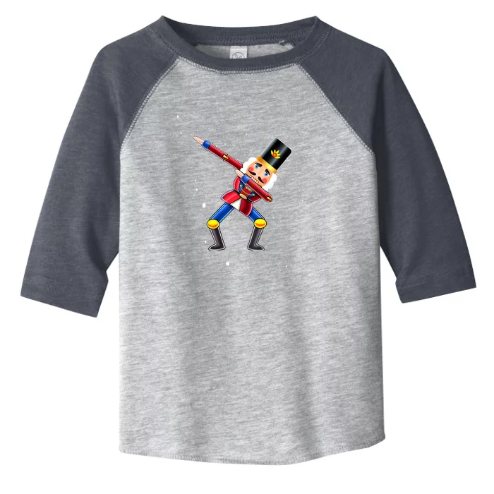 Dabbing Nutcracker Squad Deez Nuts Funny Christmas Pajamas Toddler Fine Jersey T-Shirt