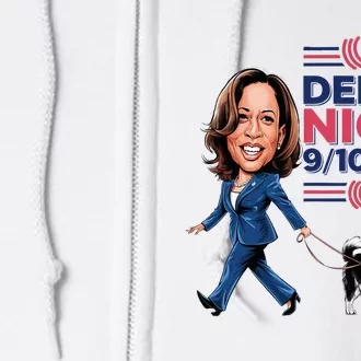 Debate Night Showdown Kamala Dog Walks Trump Full Zip Hoodie