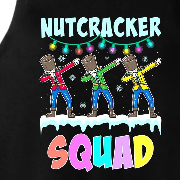 Dabbing Nutcracker Squad Deez Nuts Funny Christmas Ladies Tri-Blend Wicking Tank