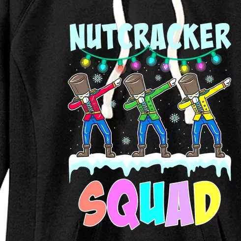 Dabbing Nutcracker Squad Deez Nuts Funny Christmas Women's Fleece Hoodie