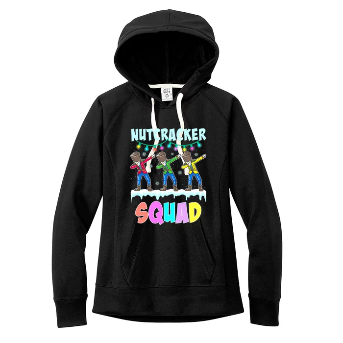 Dabbing Nutcracker Squad Deez Nuts Funny Christmas Women's Fleece Hoodie