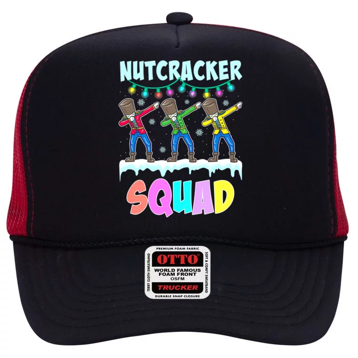 Dabbing Nutcracker Squad Deez Nuts Funny Christmas High Crown Mesh Trucker Hat