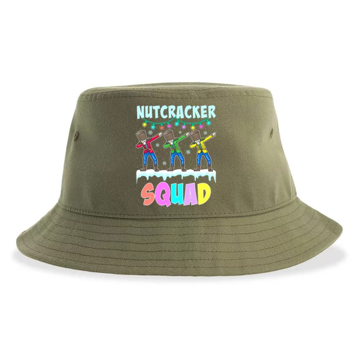 Dabbing Nutcracker Squad Deez Nuts Funny Christmas Sustainable Bucket Hat