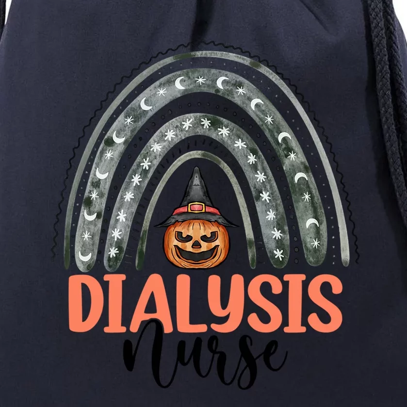 Dialysis Nurse Spooky Halloween Pumpkin Rainbow Nursing Meaningful Gift Drawstring Bag