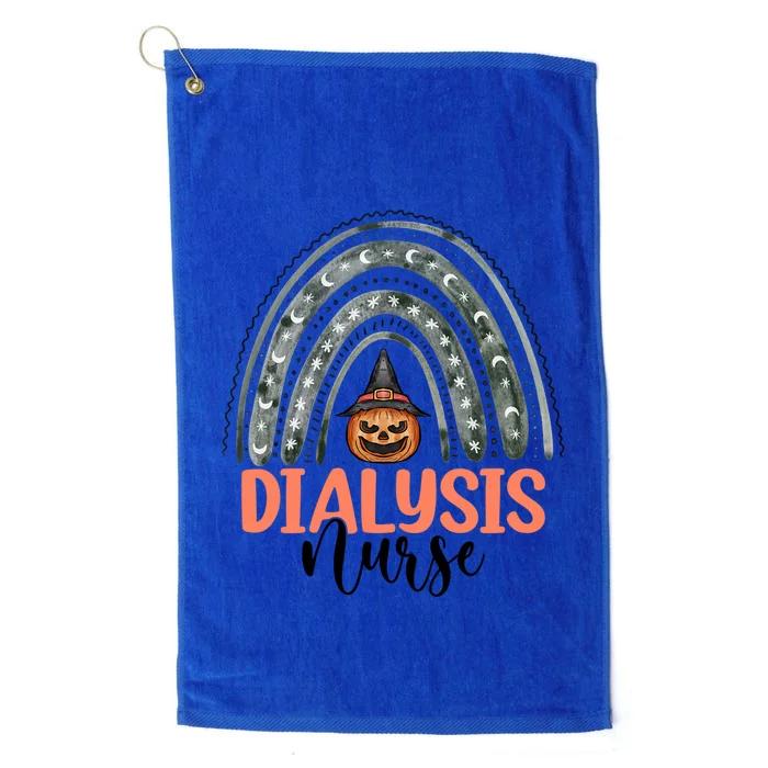 Dialysis Nurse Spooky Halloween Pumpkin Rainbow Nursing Meaningful Gift Platinum Collection Golf Towel