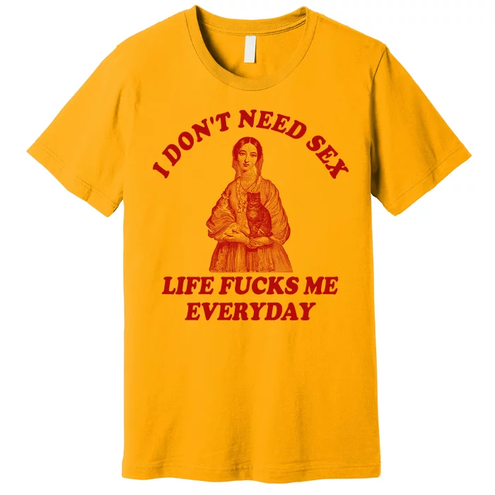 Dont Need Sex Life F Me Every Day Retro Offensive Humor Premium T-Shirt