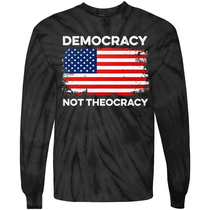 Democracy Not Theocracy Separation Church Constitution Free Tie-Dye Long Sleeve Shirt