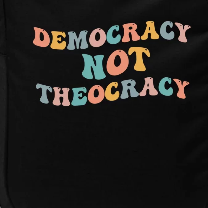 Democracy Not Theocracy Meme Separation Church Establisht Gift Impact Tech Backpack