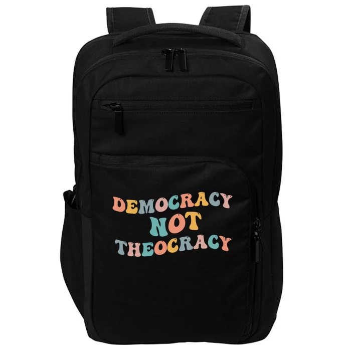 Democracy Not Theocracy Meme Separation Church Establisht Gift Impact Tech Backpack