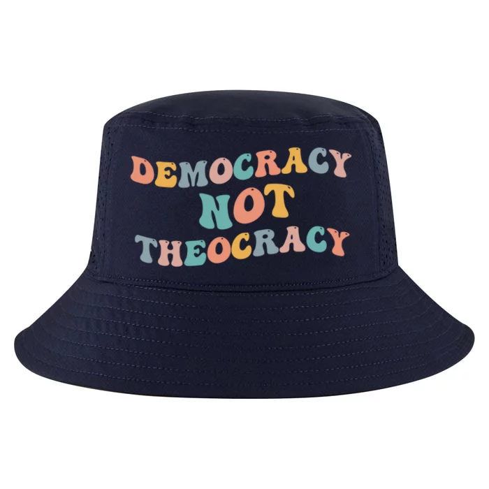 Democracy Not Theocracy Meme Separation Church Establisht Gift Cool Comfort Performance Bucket Hat