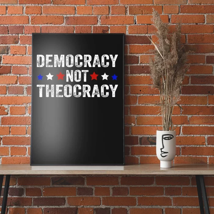 Democracy Not Theocracy Vintage Patriotic Sayings Poster