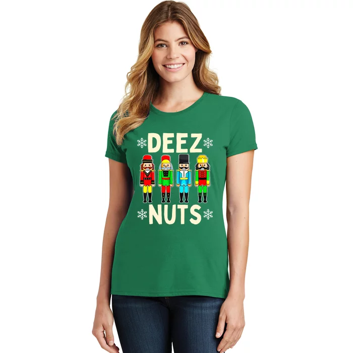 Deez Nuts Ugly Christmas Sweater Funny Nutcracker Xmas Gifts Women's T-Shirt