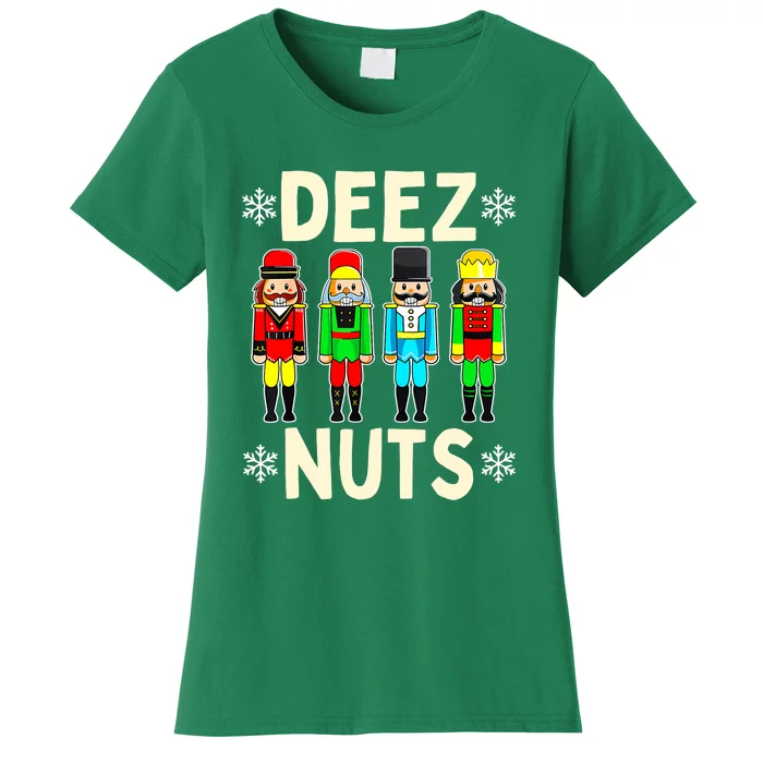 Deez Nuts Ugly Christmas Sweater Funny Nutcracker Xmas Gifts Women's T-Shirt