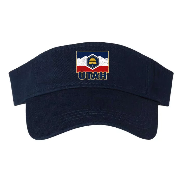 Distressed New Utah Flag Valucap Bio-Washed Visor