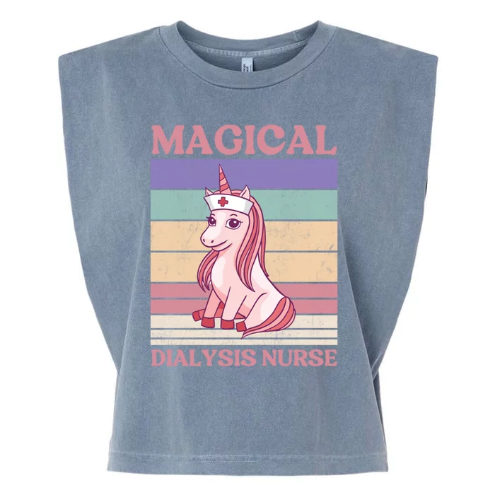 Dialysis Nurse Unicorn Magical Dialysis Nurse Funny Gift Garment-Dyed Women's Muscle Tee