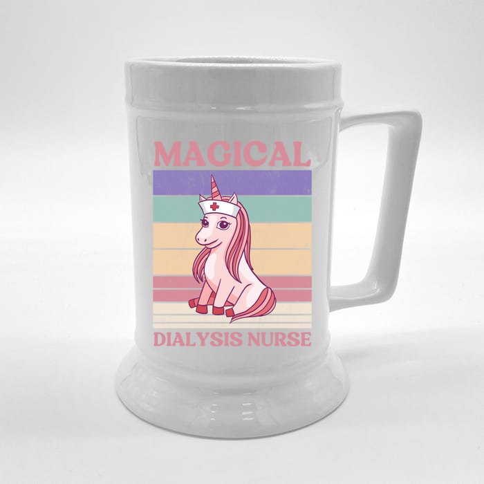 Dialysis Nurse Unicorn Magical Dialysis Nurse Funny Gift Front & Back Beer Stein