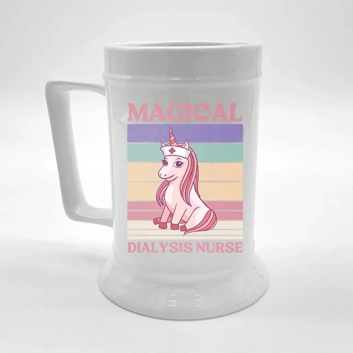 Dialysis Nurse Unicorn Magical Dialysis Nurse Funny Gift Front & Back Beer Stein