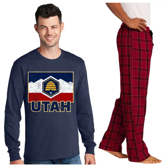 Distressed New Utah Flag Long Sleeve Pajama Set