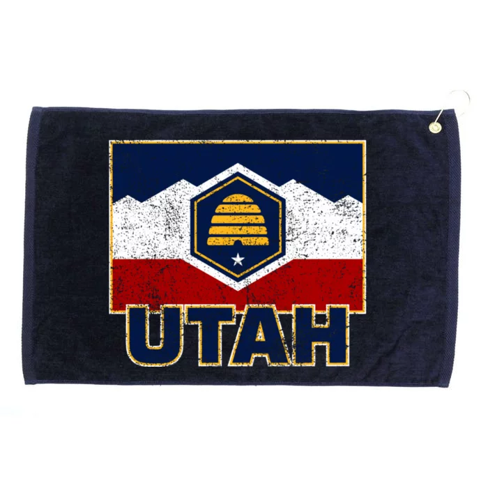 Distressed New Utah Flag Grommeted Golf Towel