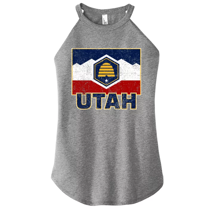 Distressed New Utah Flag Women’s Perfect Tri Rocker Tank