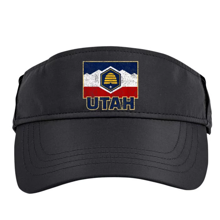 Distressed New Utah Flag Adult Drive Performance Visor