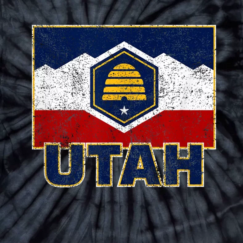 Distressed New Utah Flag Tie-Dye T-Shirt