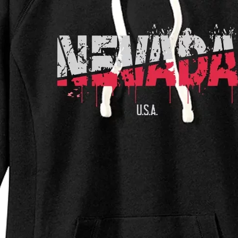 Distressed Nevada Usa Women's Fleece Hoodie