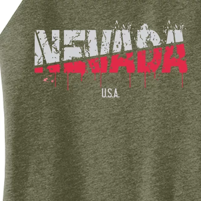 Distressed Nevada Usa Women’s Perfect Tri Rocker Tank