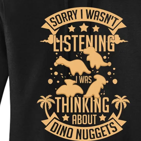 Dinosaur Nugs Veggie Funny Women's Pullover Hoodie