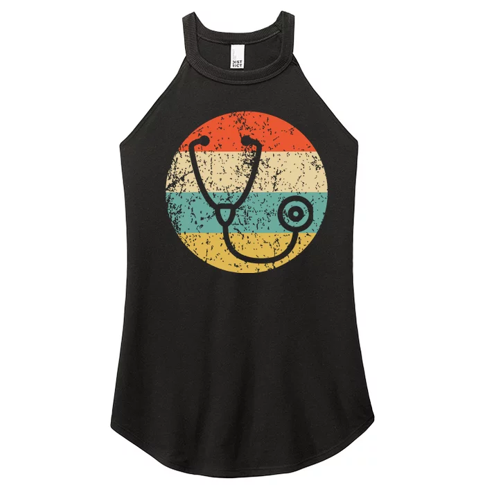 Doctor Nurse Vintage Retro Stethoscope Women’s Perfect Tri Rocker Tank