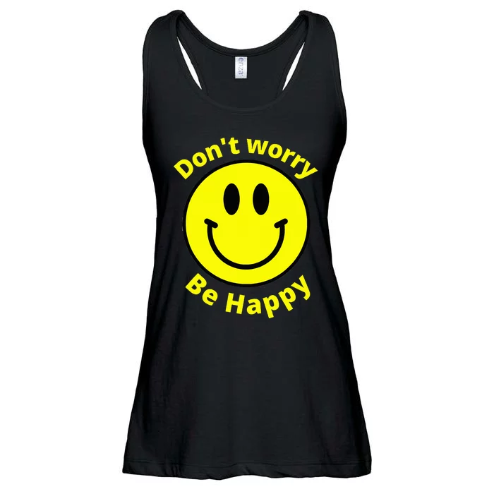 Do Not Worry Be Happy! Sunshine Cute Happiness Face Ladies Essential Flowy Tank