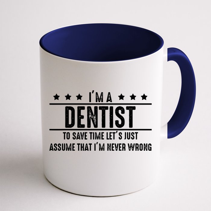 Dentist Never Wrong Dentist Gift For Dentist Front & Back Coffee Mug