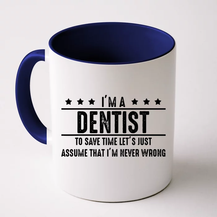 Dentist Never Wrong Dentist Gift For Dentist Front & Back Coffee Mug