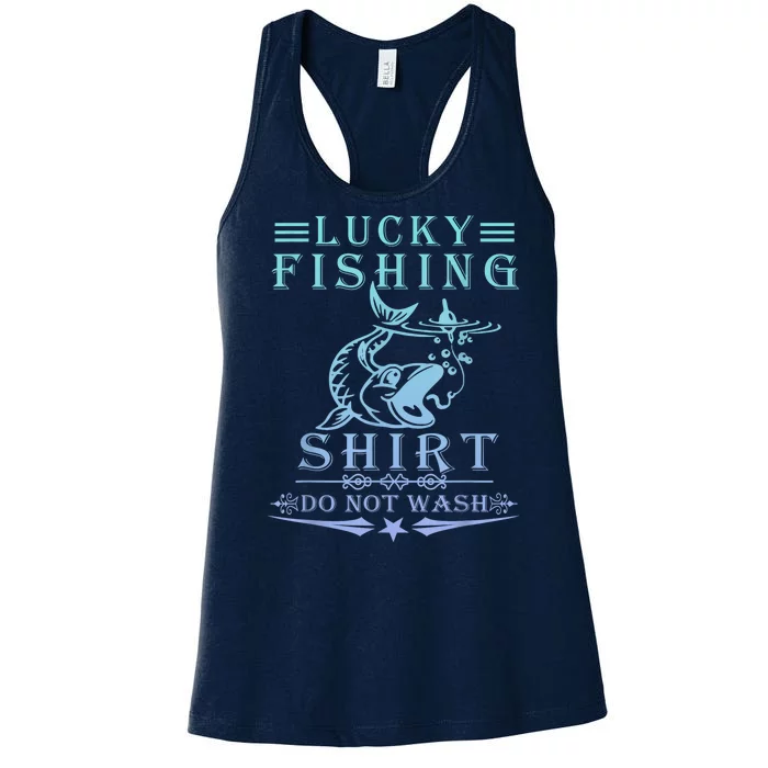 Do Not Wash Vintage Fishing Lover Funny Lucky Fishing Gift Women's Racerback Tank