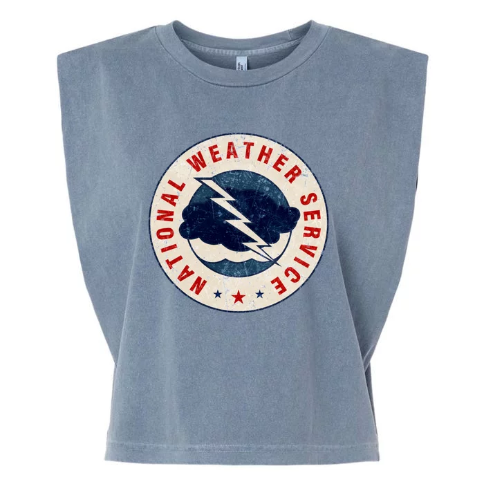 Distressed National Weather Service NWS Garment-Dyed Women's Muscle Tee