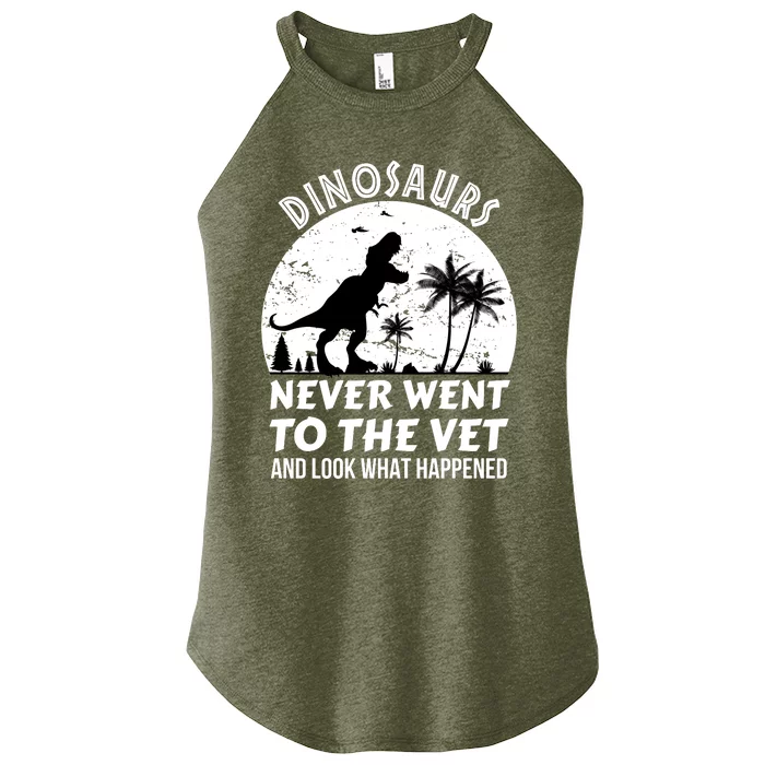 DINOSAURS NEVER WENT TO THE VET Women’s Perfect Tri Rocker Tank