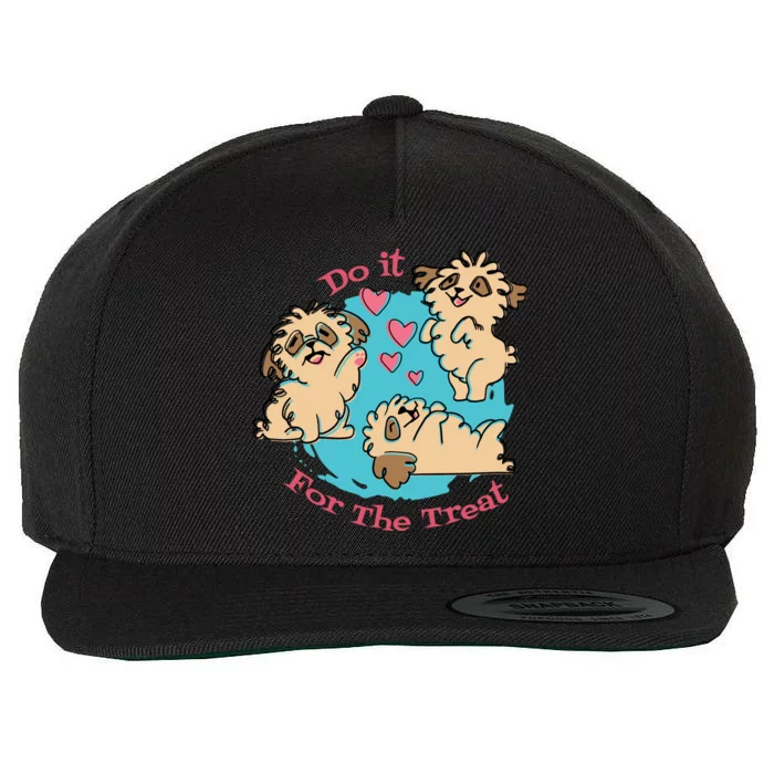 Do It For The Treat Cute Dogs Wool Snapback Cap