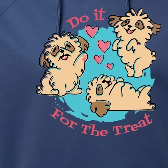 Do It For The Treat Cute Dogs Performance Fleece Hoodie