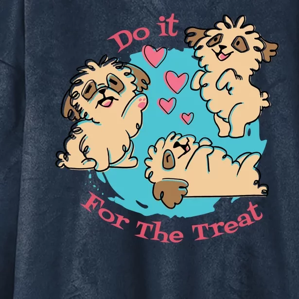 Do It For The Treat Cute Dogs Hooded Wearable Blanket