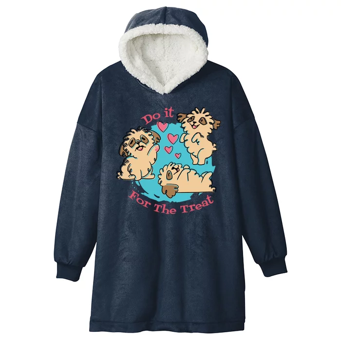 Do It For The Treat Cute Dogs Hooded Wearable Blanket