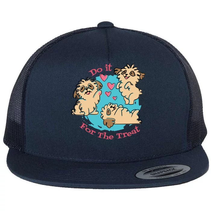 Do It For The Treat Cute Dogs Flat Bill Trucker Hat