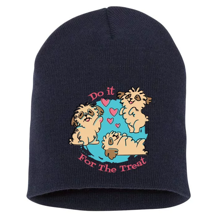 Do It For The Treat Cute Dogs Short Acrylic Beanie