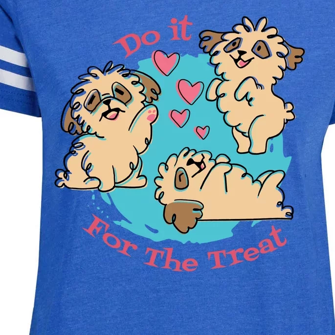 Do It For The Treat Cute Dogs Enza Ladies Jersey Football T-Shirt