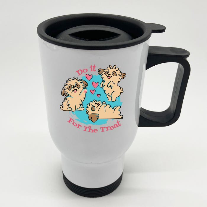 Do It For The Treat Cute Dogs Front & Back Stainless Steel Travel Mug