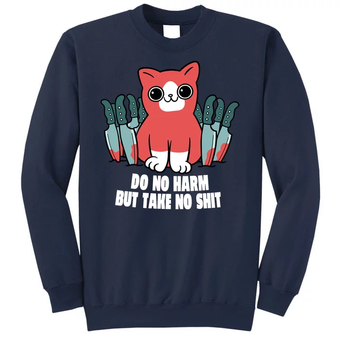 Do Know Harm Take No Sh*t Funny Cat Knifes Sweatshirt