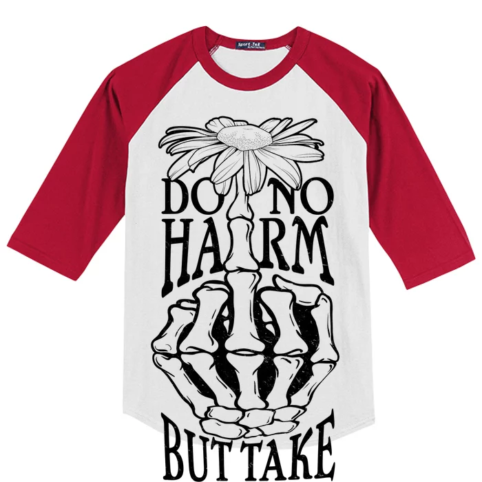 Do No Harm But Take No Shit Kids Colorblock Raglan Jersey