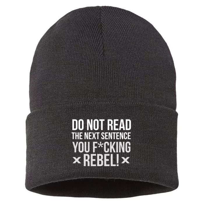 Do Not Read Funny Rebel Sustainable Knit Beanie