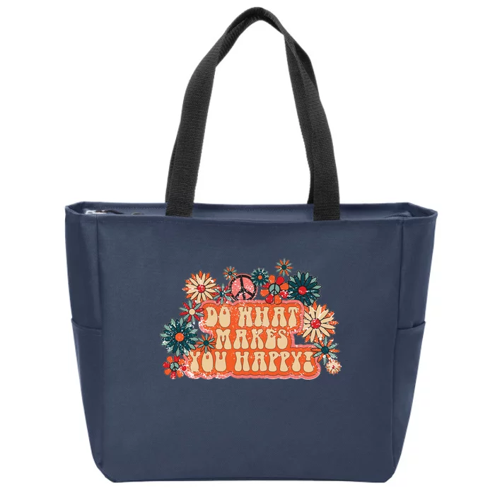 Do What Makes You Happy Retro Zip Tote Bag