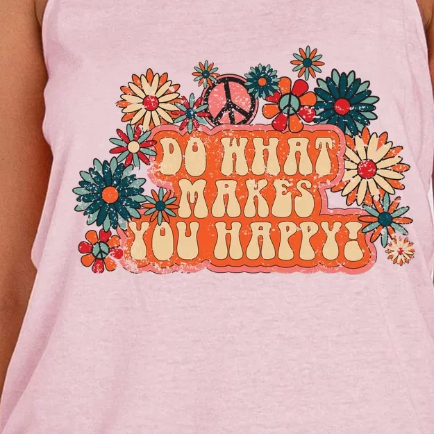 Do What Makes You Happy Retro Women's Knotted Racerback Tank